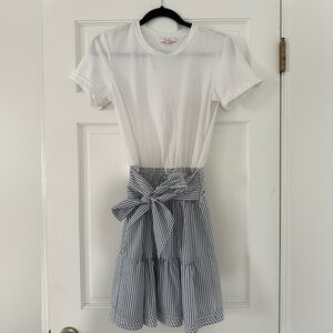 Parker shirt dress white and seersucker- size XS